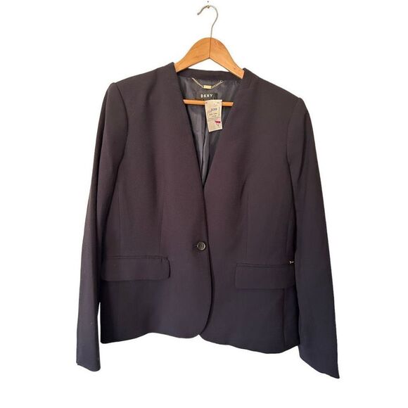 NWT NEW DKNY Dark Blue Blazer Business Office Size 14 - Picture 1 of 5